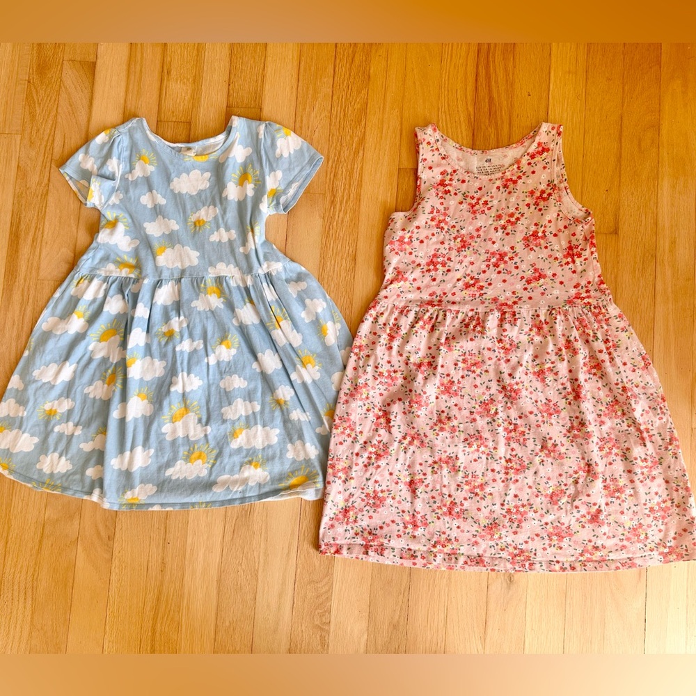 Tucker + Tate Sky cloud Sleeve Dress H&M floral dress - play clothing Sz 7/8